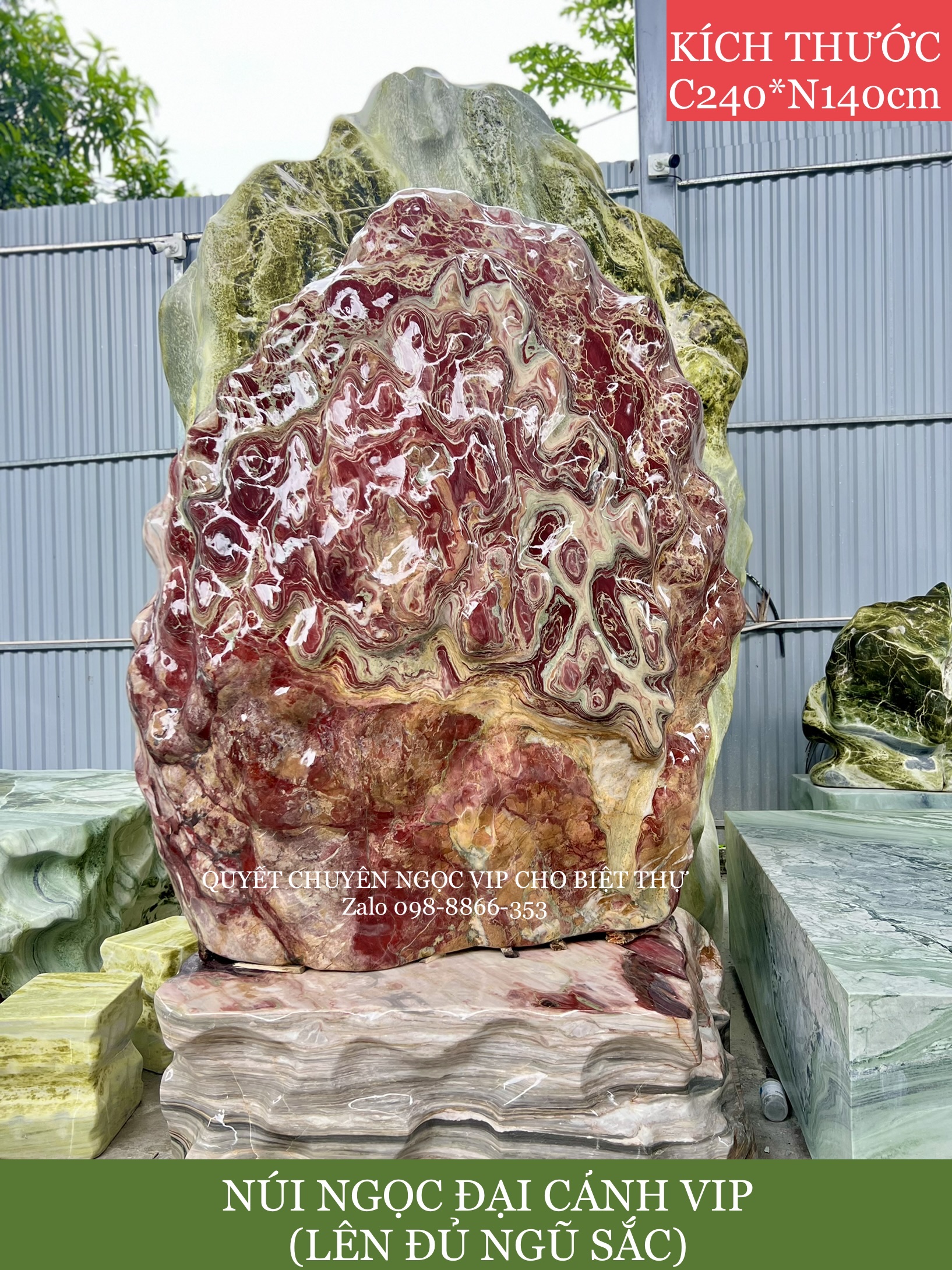Núi Đá Cảnh bằng đá ngọc Serpentine, phù hợp trưng tại cửa Công ty, Sân vườn biệt thự
