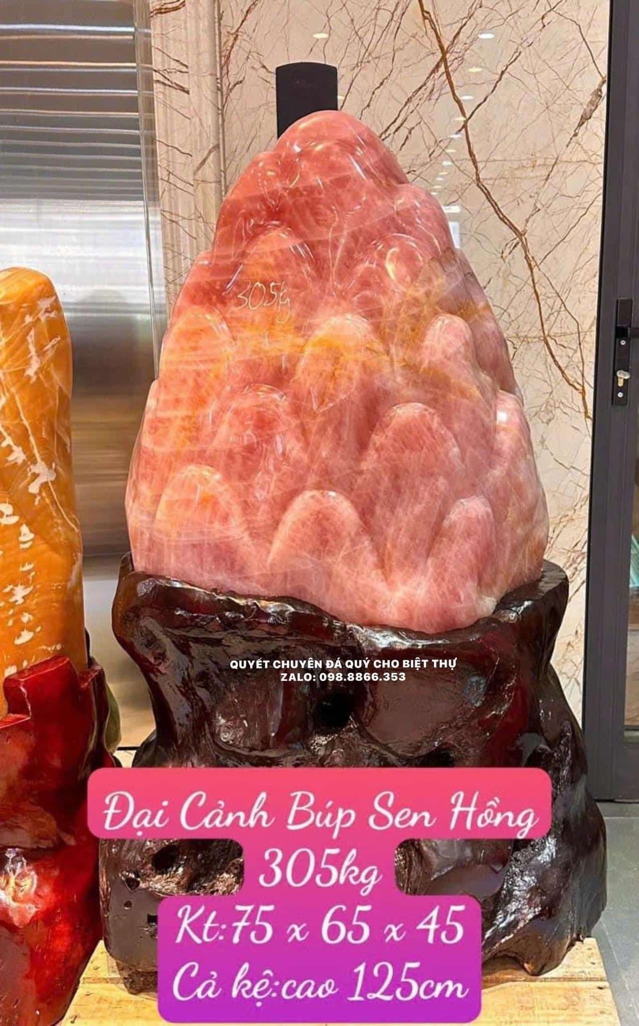 Núi Đá Cảnh Phong Thuỷ Thạch Anh Hồng